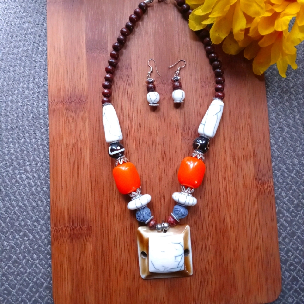2PC Beautiful African Eternity Necklace Set - Picture 11 of 12
